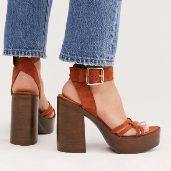 Free People Laney Platform in Rust - Picture 2 of 4